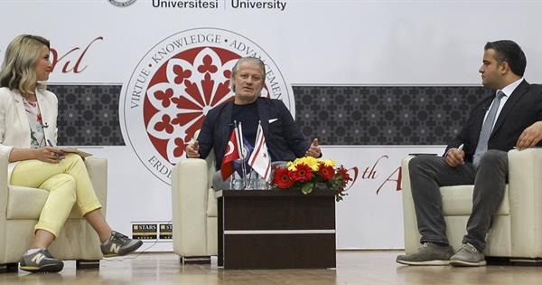 Famous Football Player Tugay Kerimoğlu Meets with Students at EMU