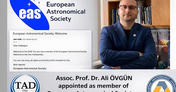 Ali Övgün Accepted as a Member of the European Astronomical Society (EAS)